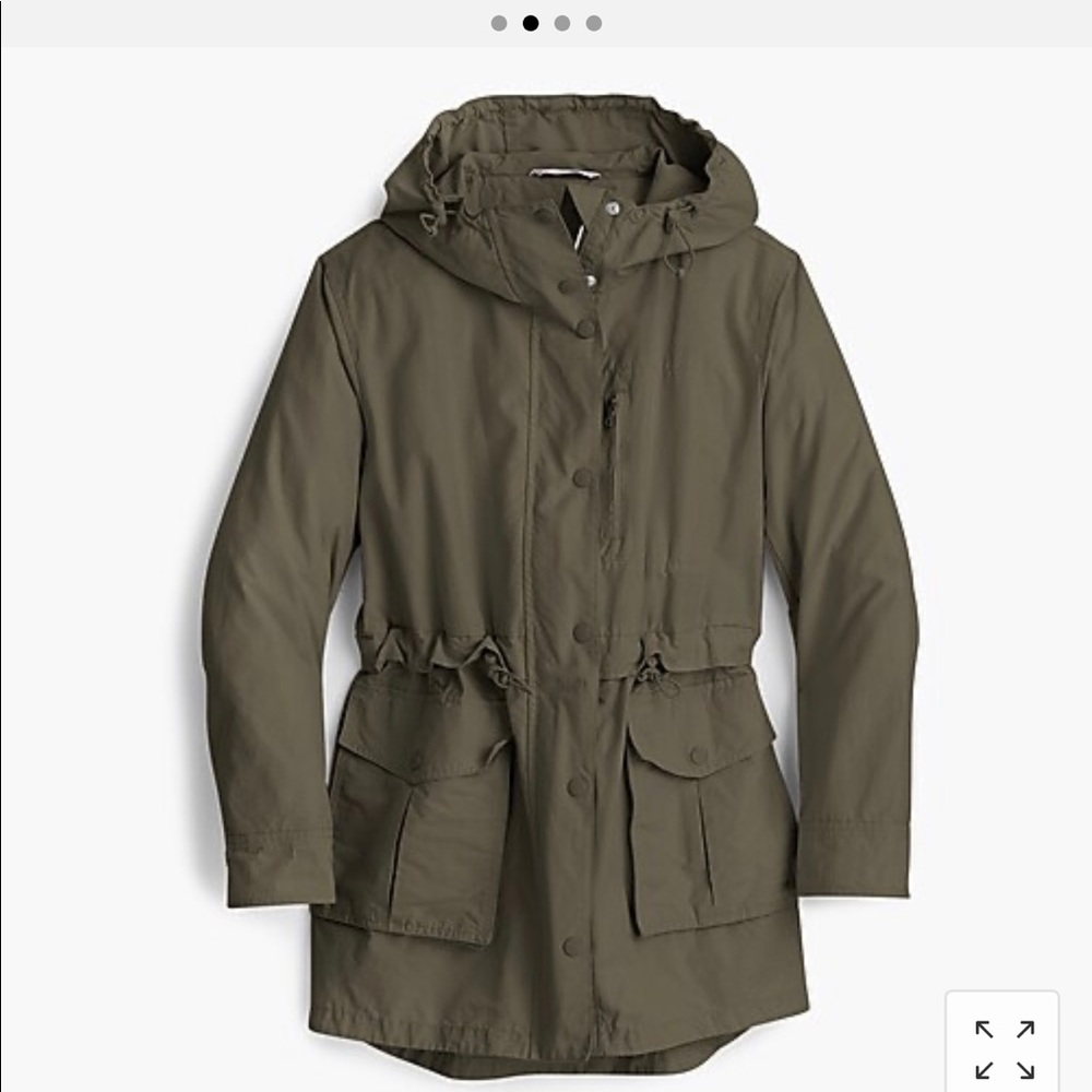 J.Crew Perfect Fit Rain Jacket - Olive